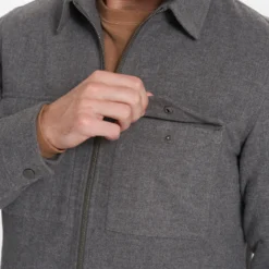 Ridgeline Wool Jacket | Charcoal Heather -Deals Haute Drape Store V545HCC FA22 M ECOMM 0117 DETAIL