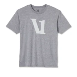 V1 Logo Tee | Heather Grey/White