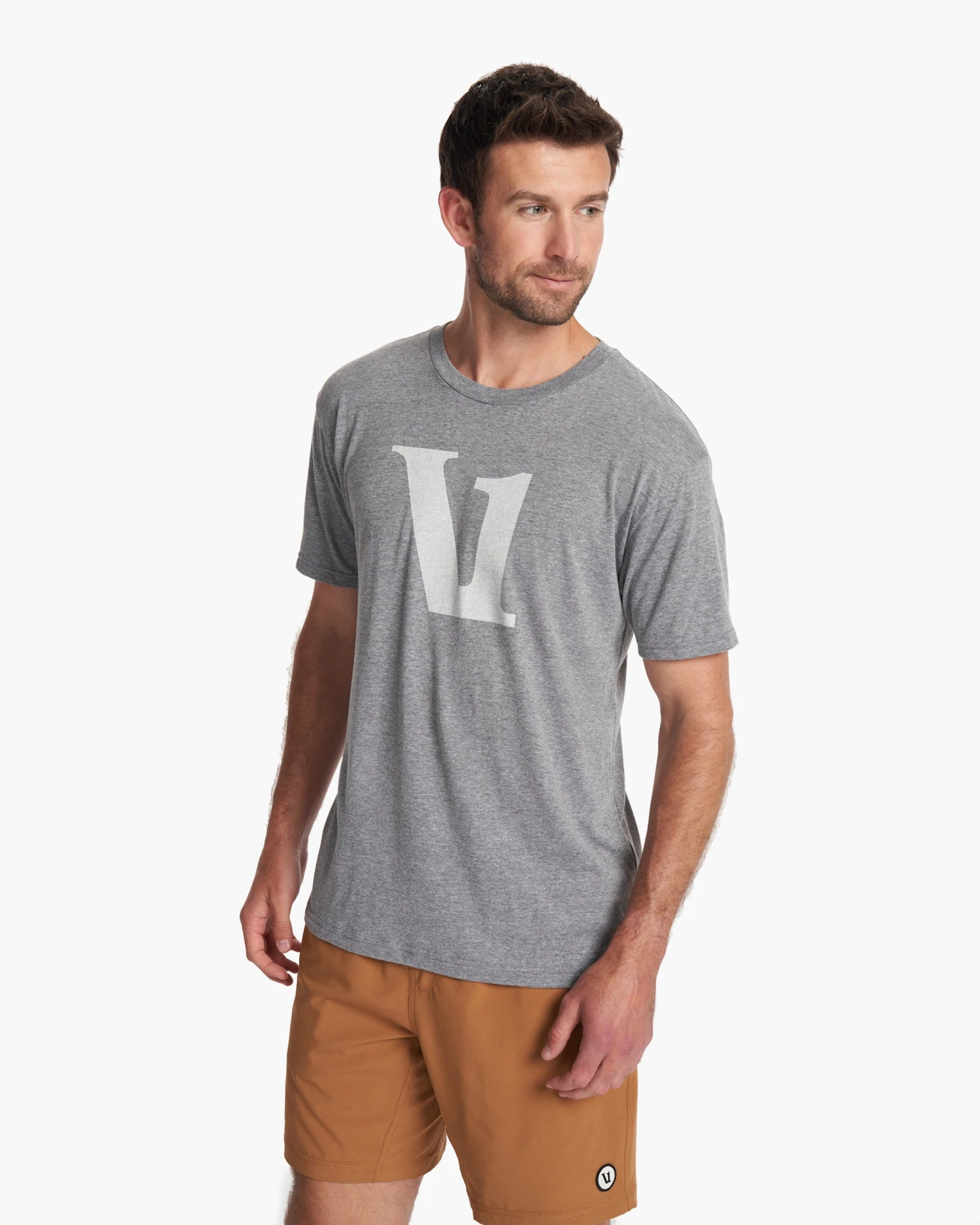 V1 Logo Tee | Heather Grey/White 2 V1 Logo Tee | Heather Grey/White - Image 2