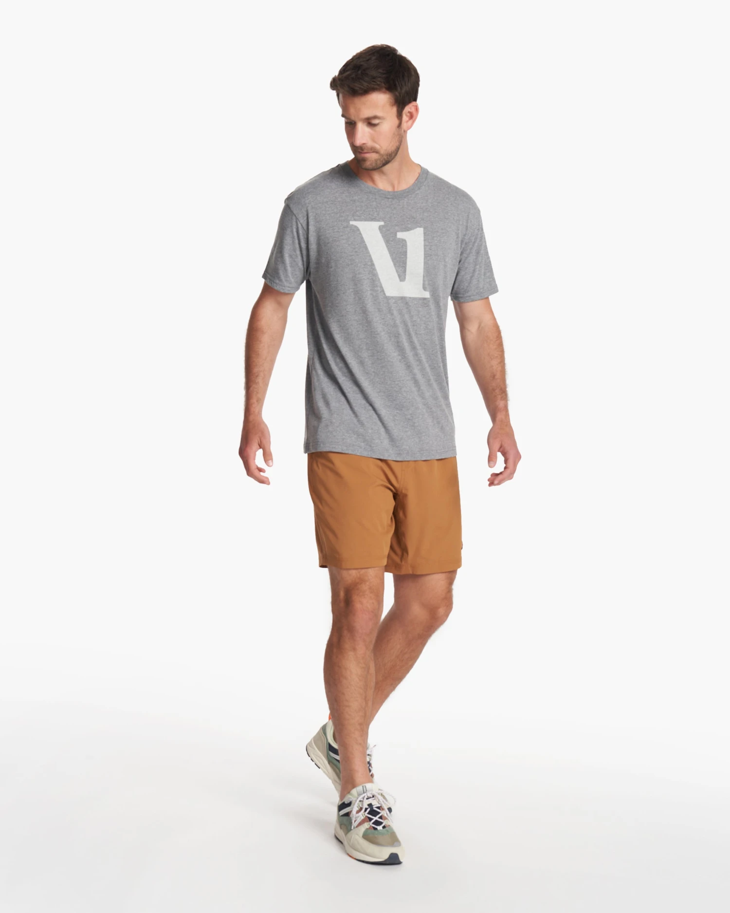 V1 Logo Tee | Heather Grey/White 4 V1 Logo Tee | Heather Grey/White - Image 4