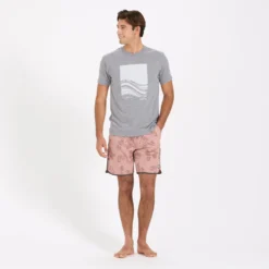 Wave Block Tee | Heather Grey -Deals Haute Drape Store V959HTG 3